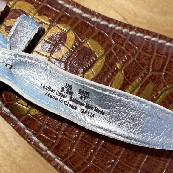 Sam Edelman Womens Leather Snakeskin Strap Wrap Flat Sandals Tan Size 9.5 - Picture 10 of 10